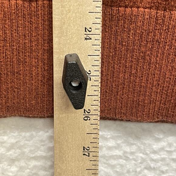 Eddie Bauer Sweater Mens Large Orange Cotton Cashmere Pullover V Neck Outdoor - Picture 9 of 10